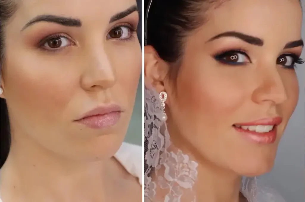 Maquillaje de novia a domicilio en Jerez, resultado antes y después