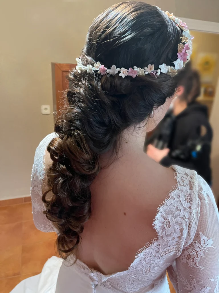 Peinado de novia trenza de cascada en cadiz